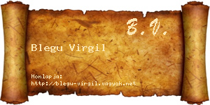 Blegu Virgil névjegykártya